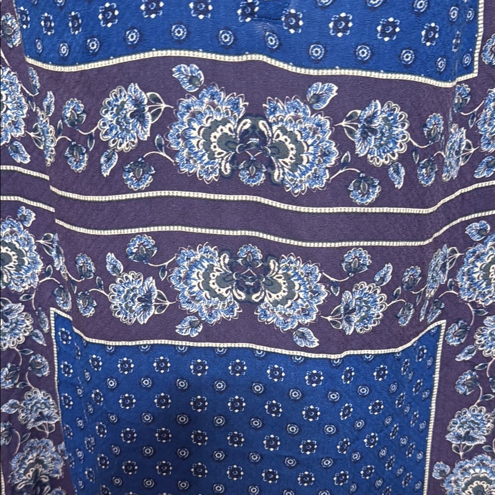 Free People Changing Time Blue Patterned Long Sle… - image 7